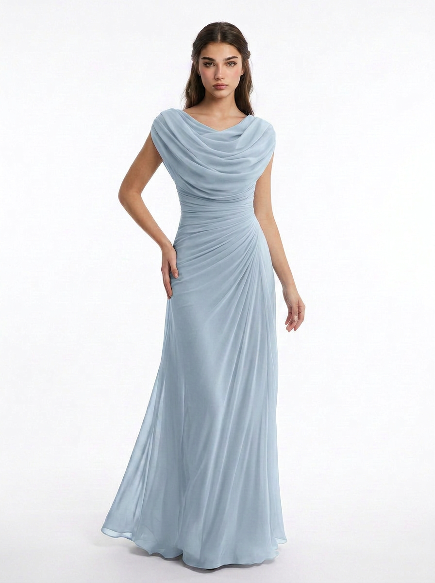 Sadie | Cowl Neck Ruched Maxi Dress