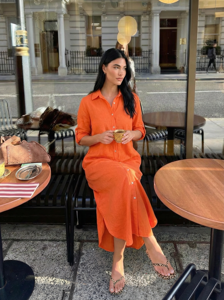 Sadie | Women's Button Down Long Sleeve Shirt Dress 1