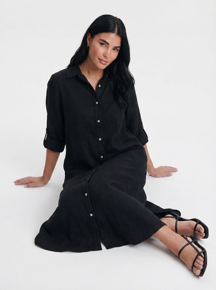 Sadie | Women's Button Down Long Sleeve Shirt Dress 5