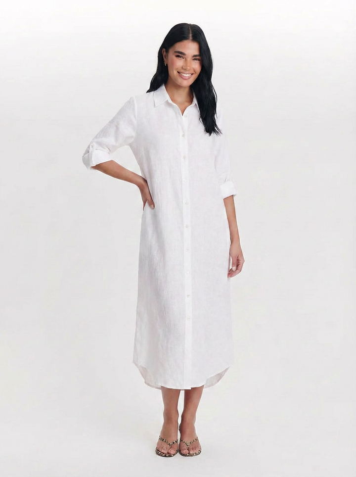 Sadie | Women's Button Down Long Sleeve Shirt Dress 6