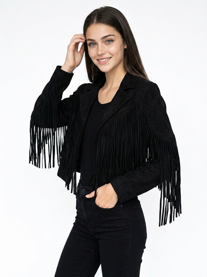 Sadie | Women's Fringe Jacket Cropped