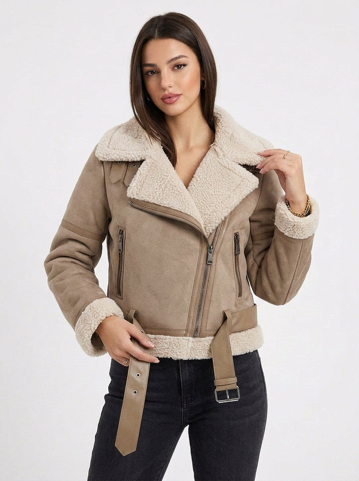 Sadie | Women's Teddy Biker Jacket for Winter