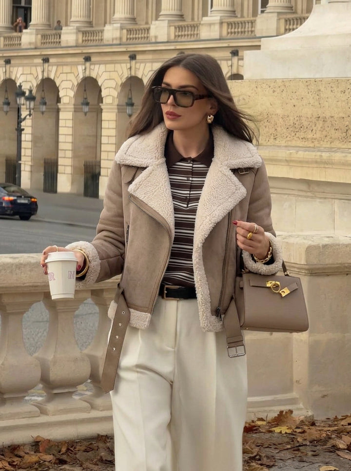 Sadie | Women's Teddy Biker Jacket for Winter