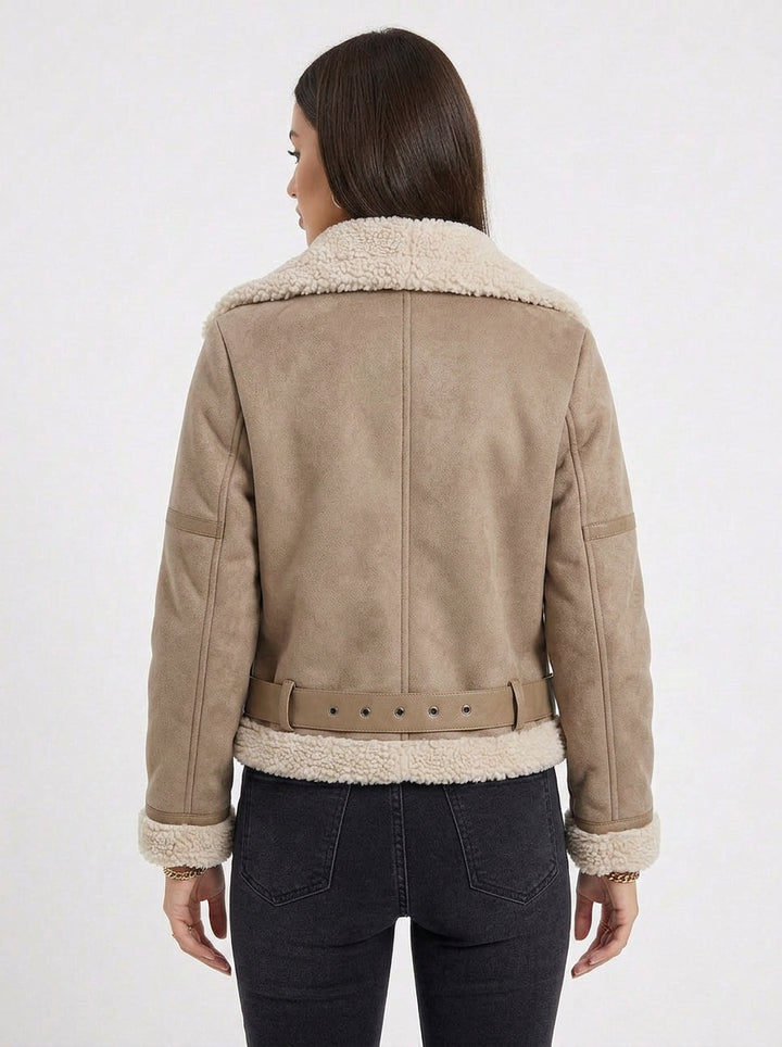 Sadie | Women's Teddy Biker Jacket for Winter