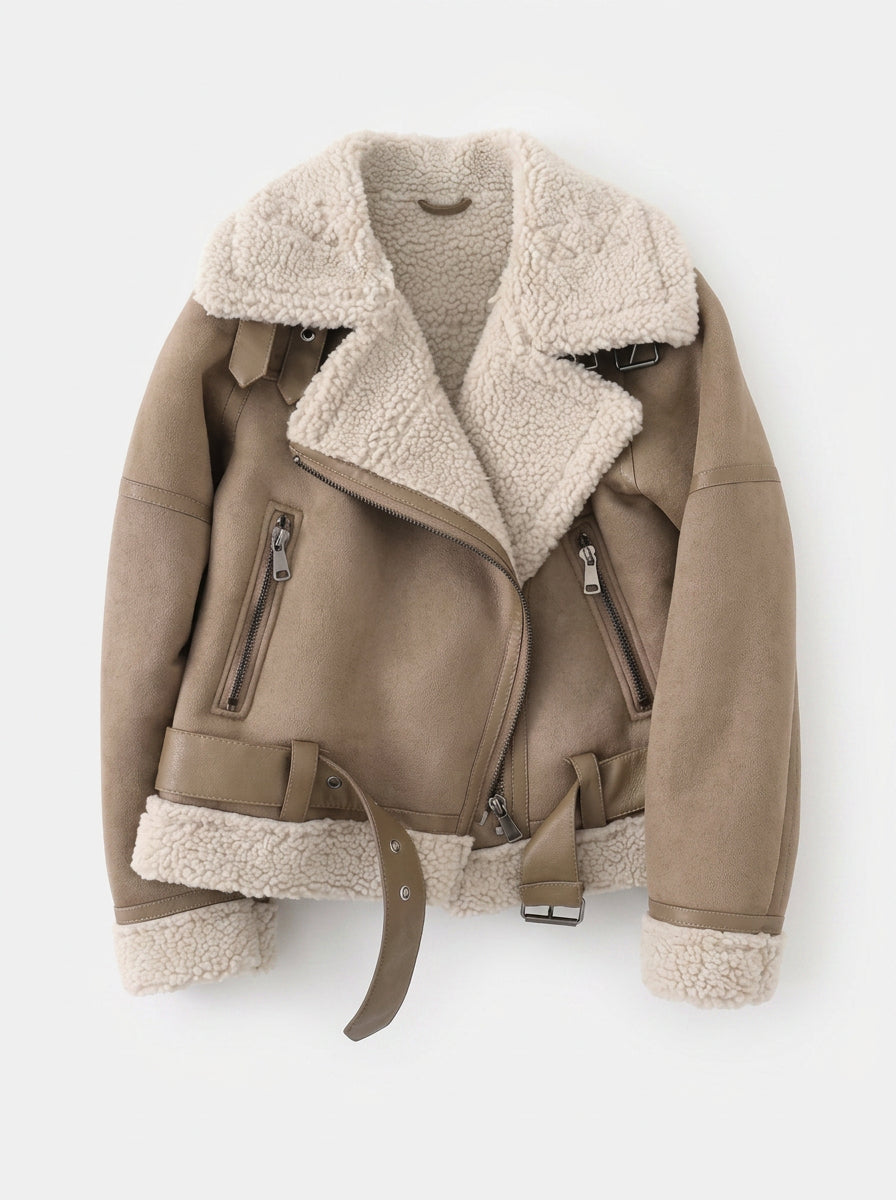Sadie | Women's Teddy Biker Jacket for Winter