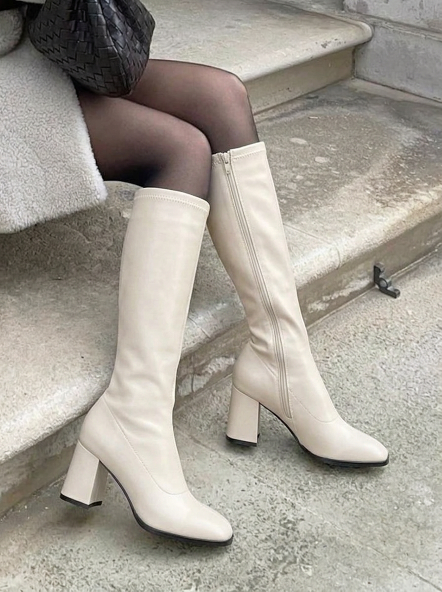Saoirse | Women's Knee High Boots Square Toe Block Heel