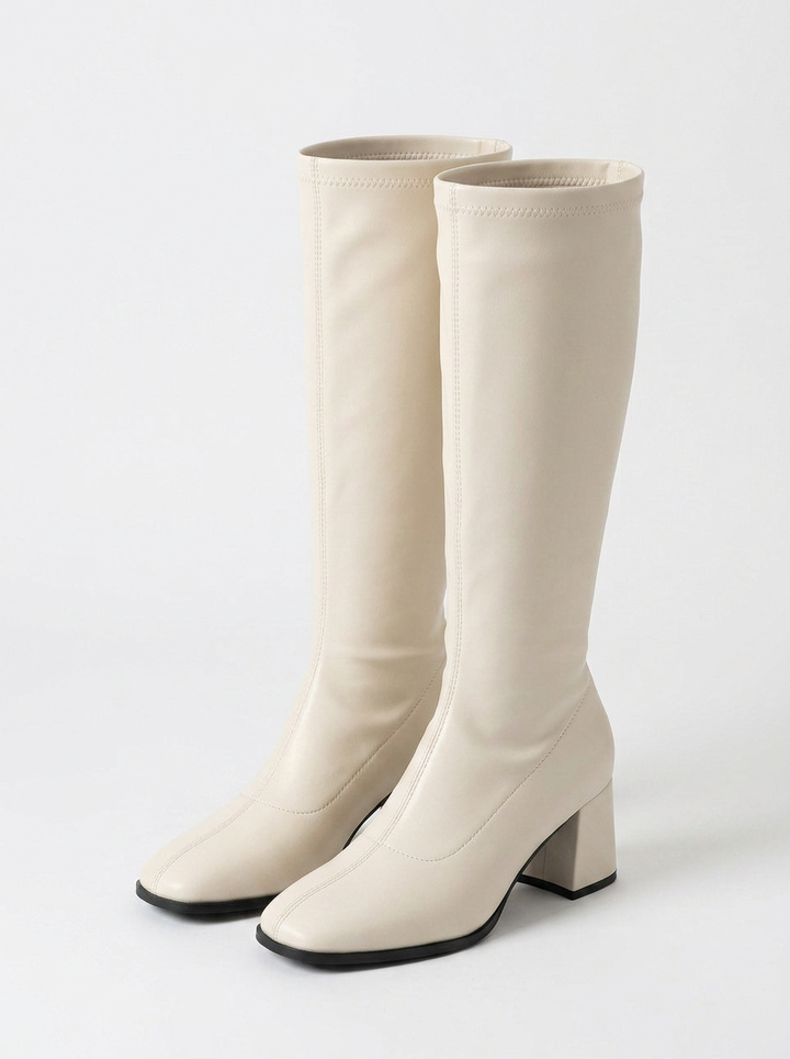 Saoirse | Women's Knee High Boots Square Toe Block Heel