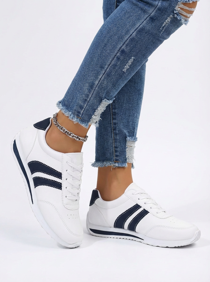 Sasha | Women's White Lace Up Orthopedic Sneakers