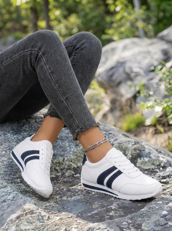 Sasha | Women's White Lace Up Orthopedic Sneakers 1