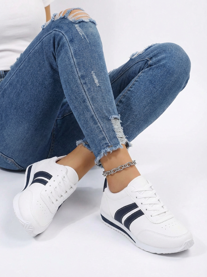 Sasha | Women's White Lace Up Orthopedic Sneakers 3