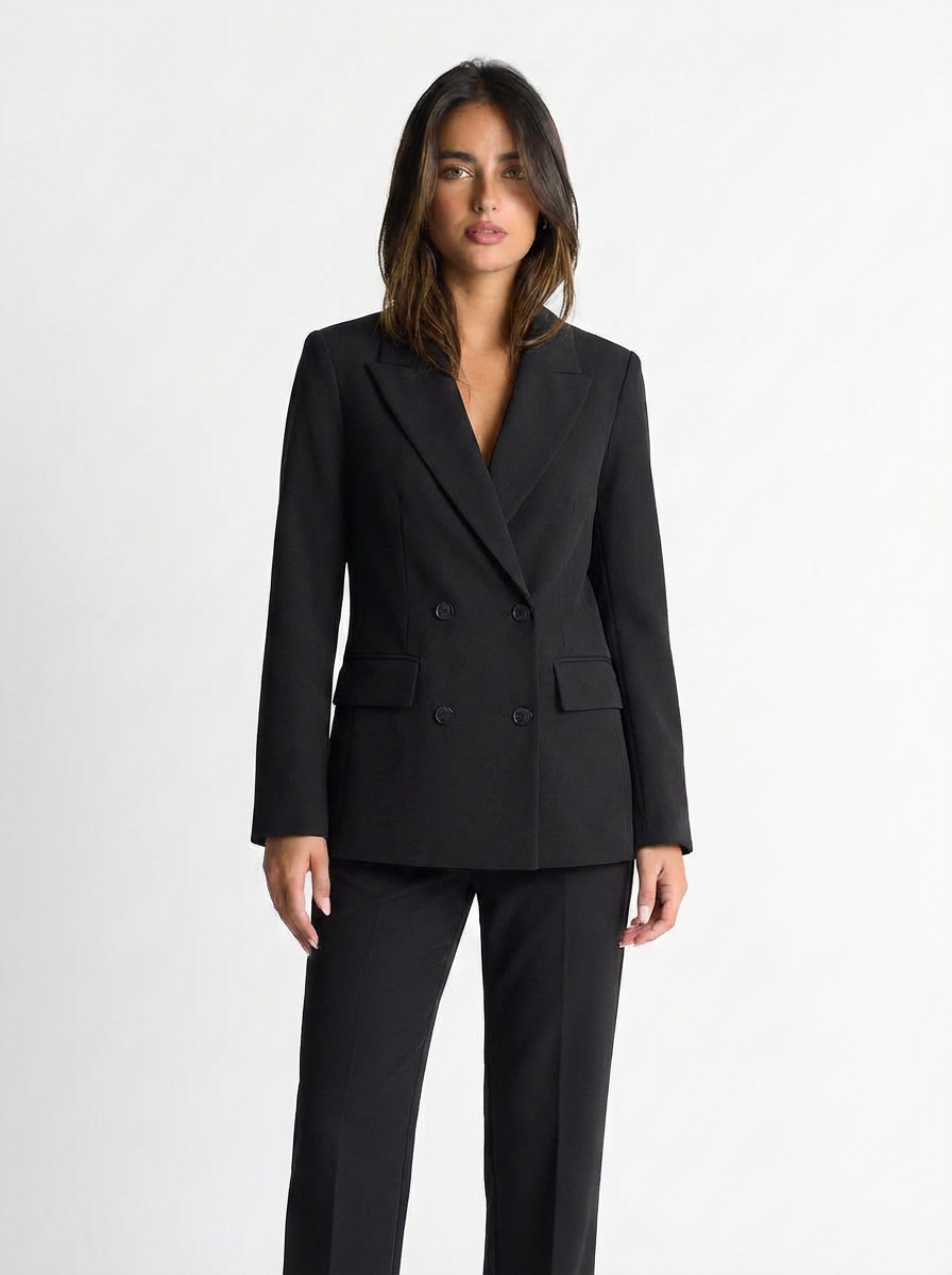 Seraphina | Women's Black Double Breasted Blazer Trouser Suit
