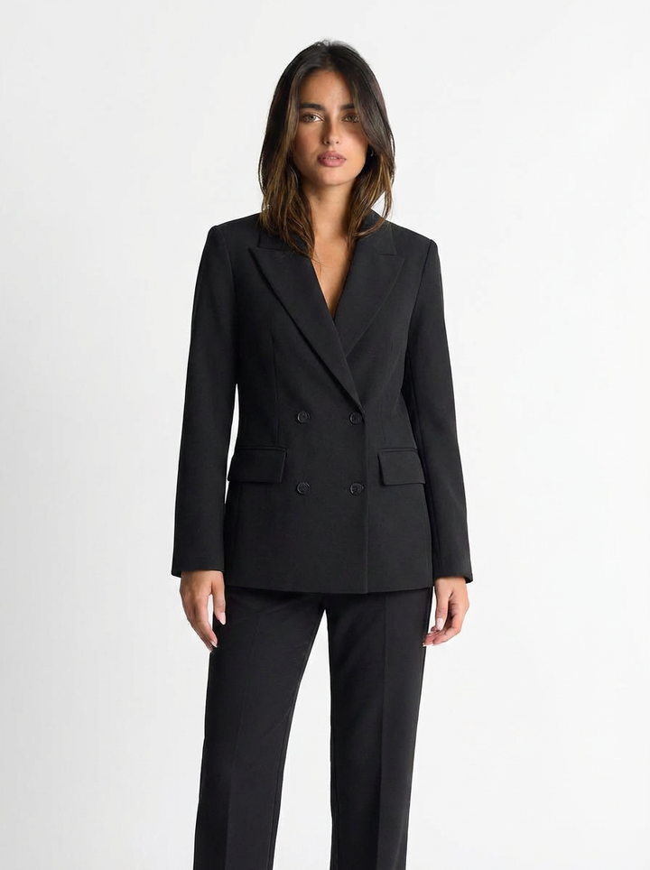 Seraphina | Women's Black Double Breasted Blazer Trouser Suit
