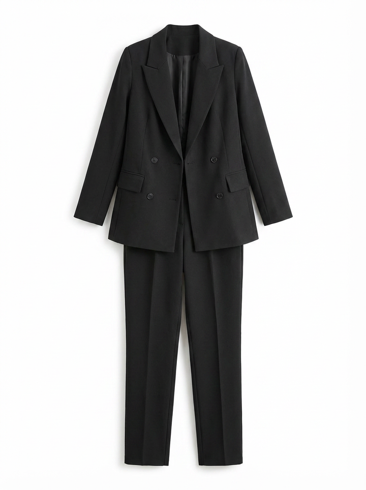 Seraphina | Women's Black Double Breasted Blazer Trouser Suit 3