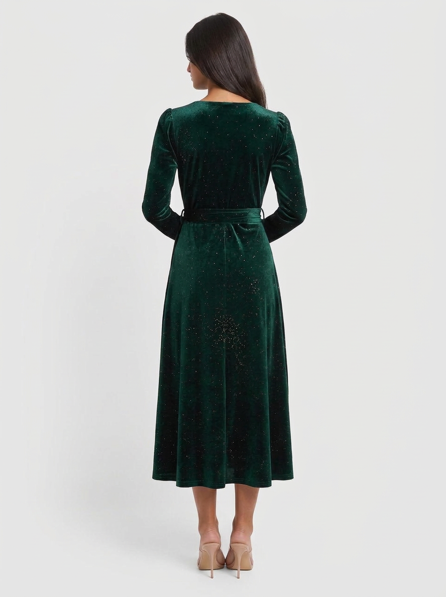 Sienna | Velvet Wrap Midi Dress