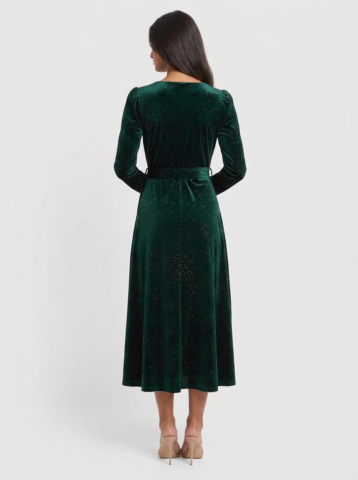 Sienna | Velvet Wrap Midi Dress