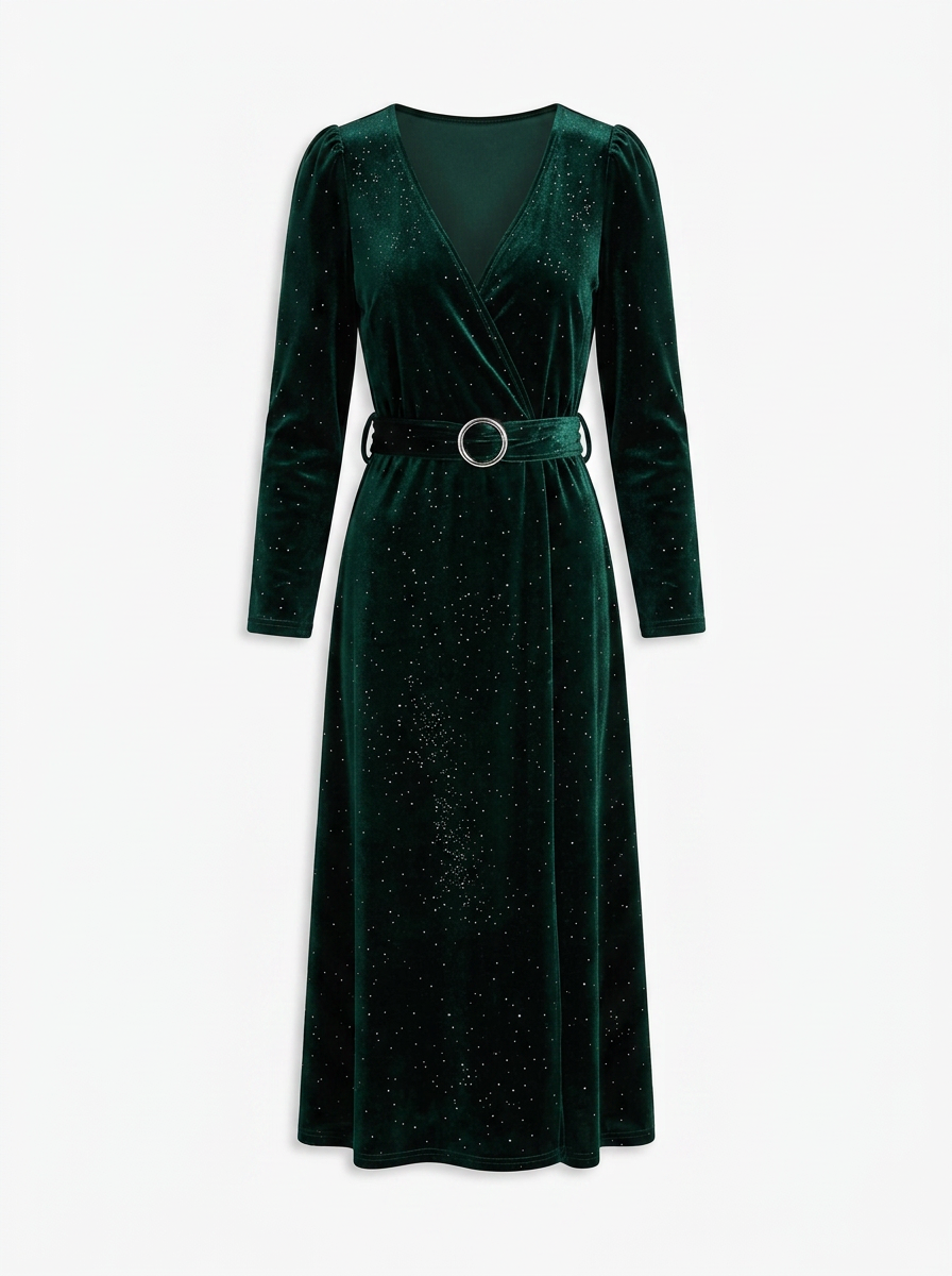 Sienna | Velvet Wrap Midi Dress