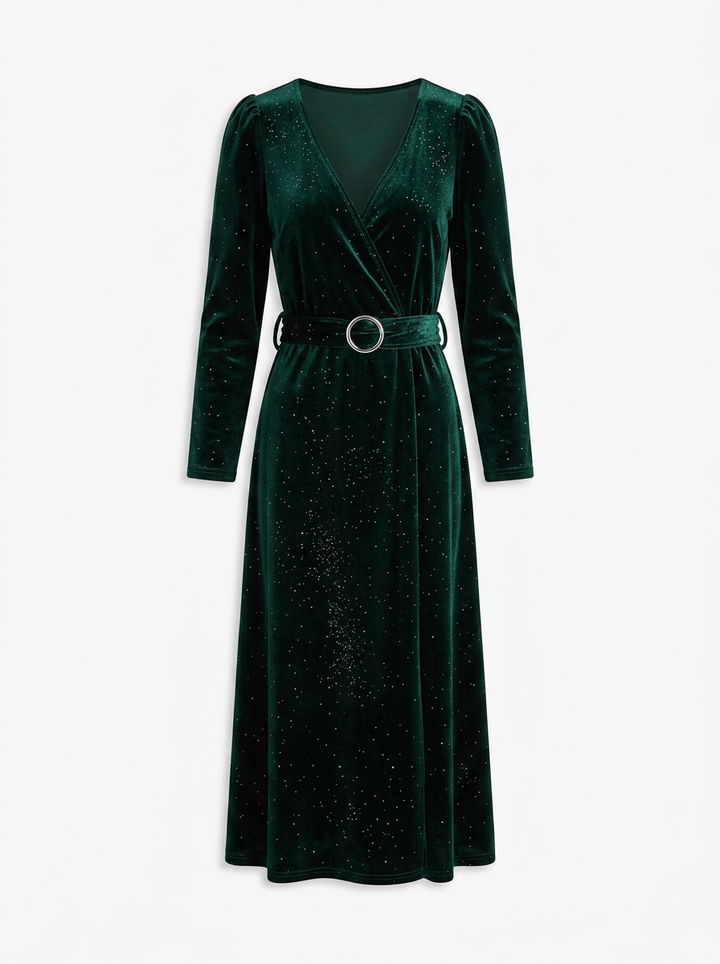 Sienna | Velvet Wrap Midi Dress
