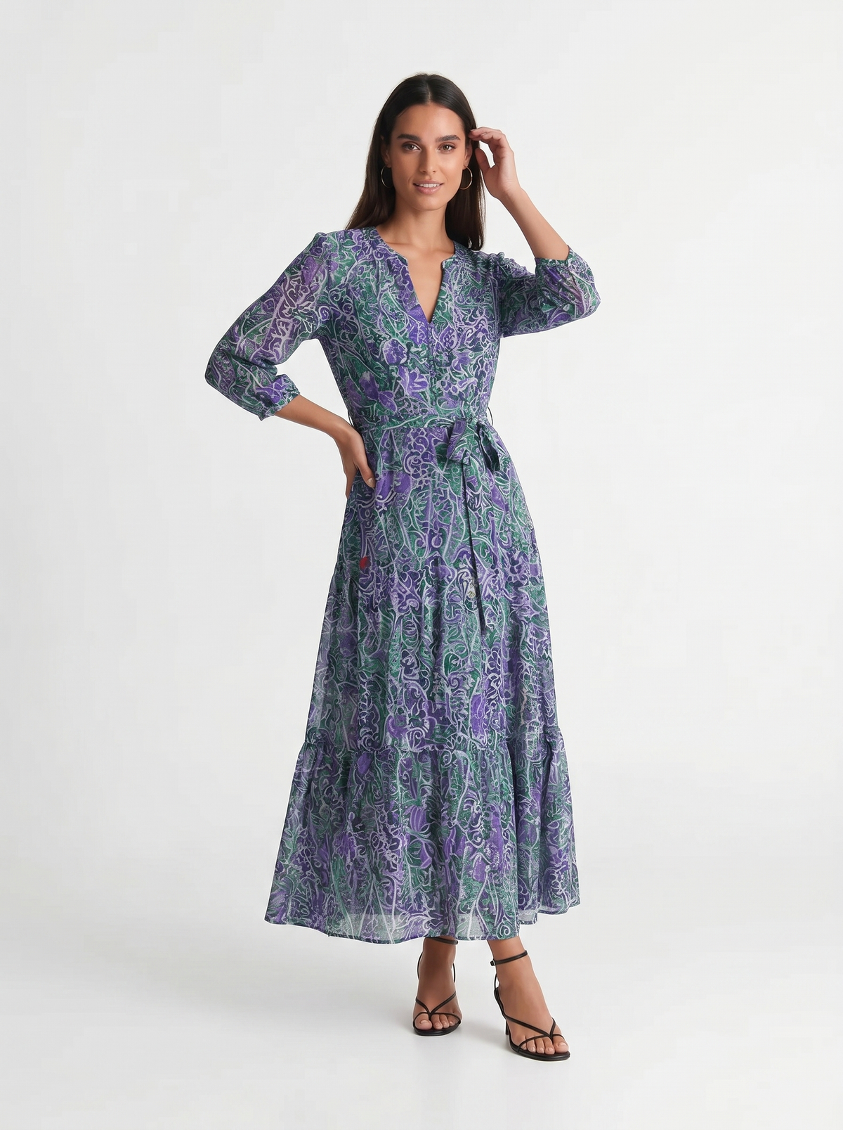 Skye | Long Sleeve Dress Maxi Floral Print