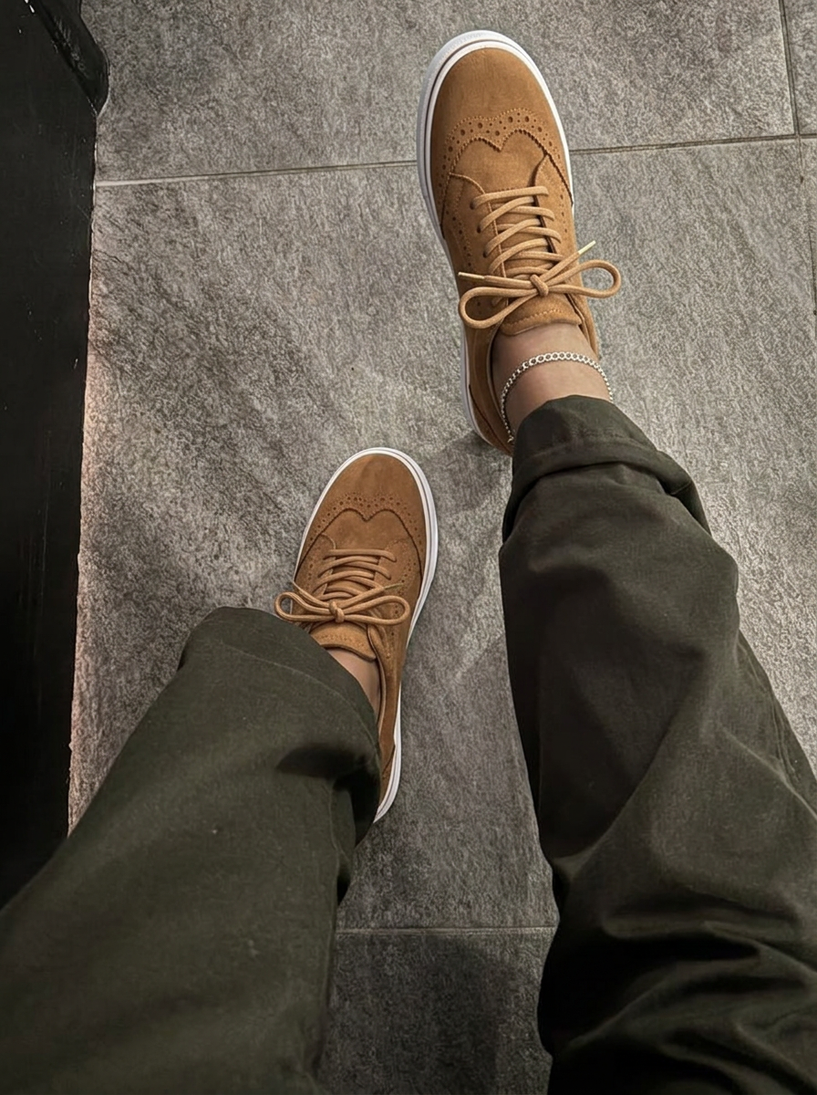 Skye | Women's Flatform Sneakers Brogue Detail
