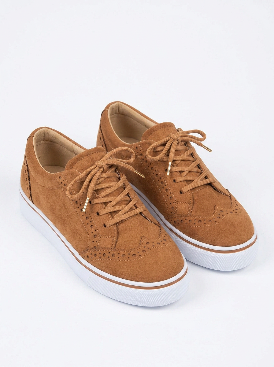 Skye | Women's Flatform Sneakers Brogue Detail