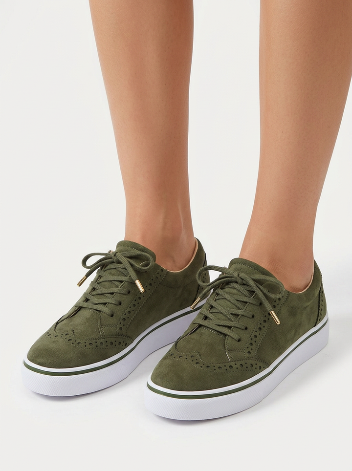 Skye | Women's Flatform Sneakers Brogue Detail