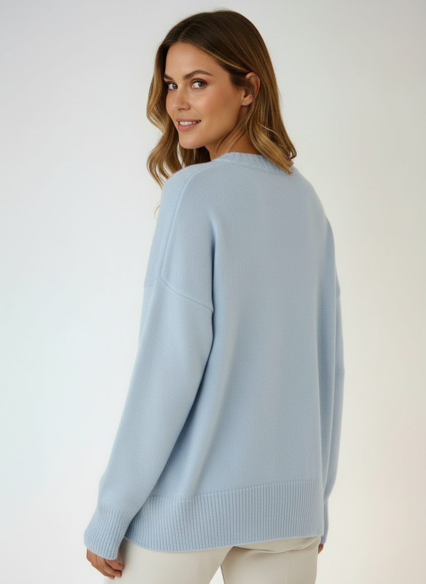 Skye | Women's Oversized Drop Shoulder Crew Neck Knit Sweater 2