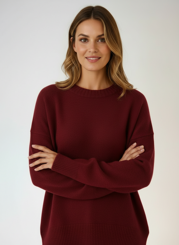 Skye | Women's Oversized Drop Shoulder Crew Neck Knit Sweater7