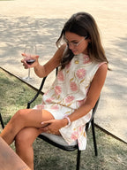 Sleeveless Linen-Blend Midi Dress | Elodie