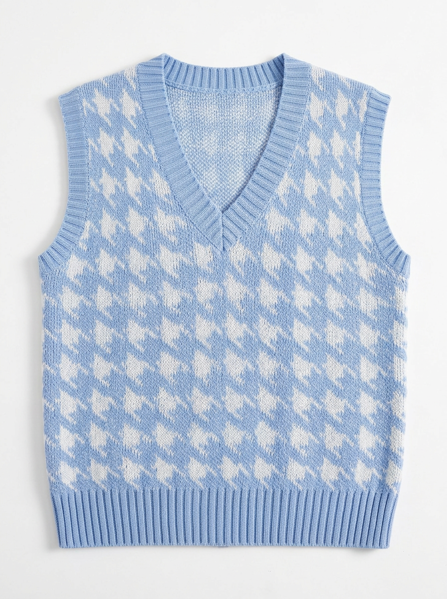Sloane | Houndstooth Knit Vest
