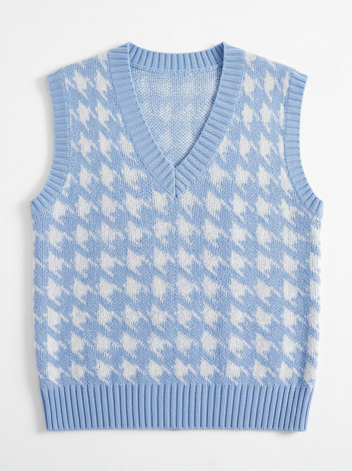 Sloane | Houndstooth Knit Vest