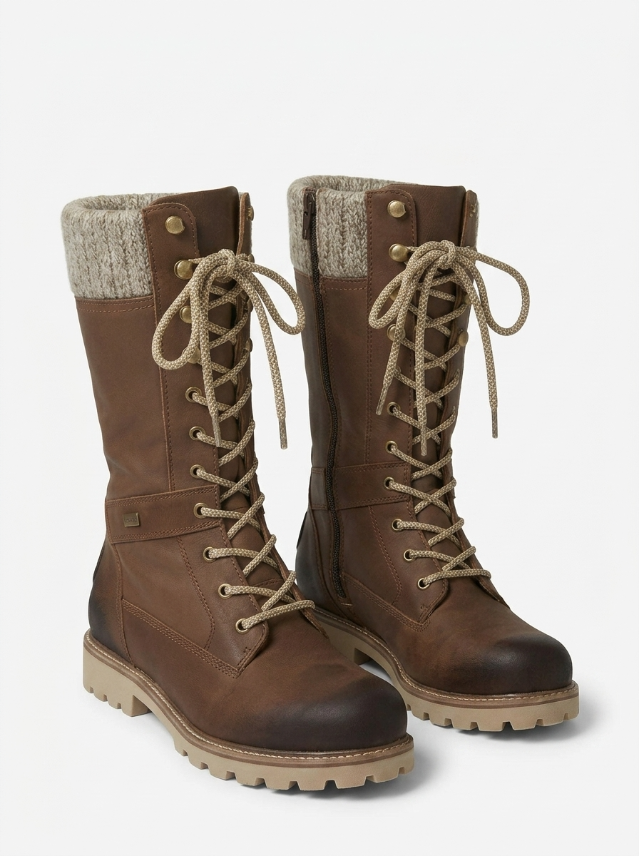 Sloane | Women's Lace-Up Snow Boots with Knit Cuff