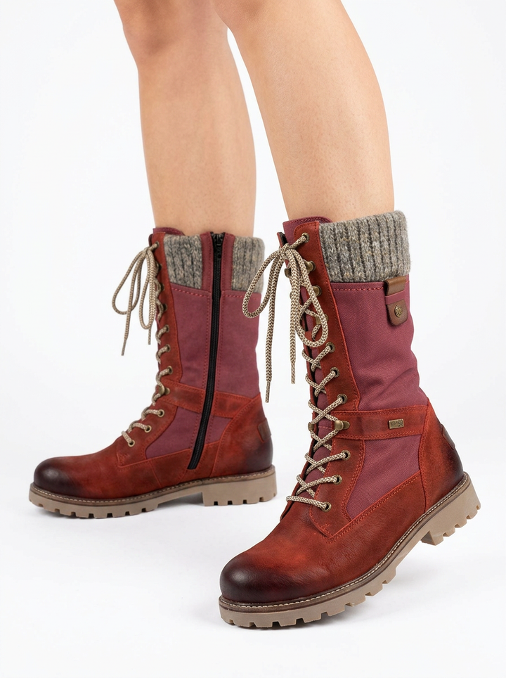 Sloane | Women's Lace-Up Snow Boots with Knit Cuff