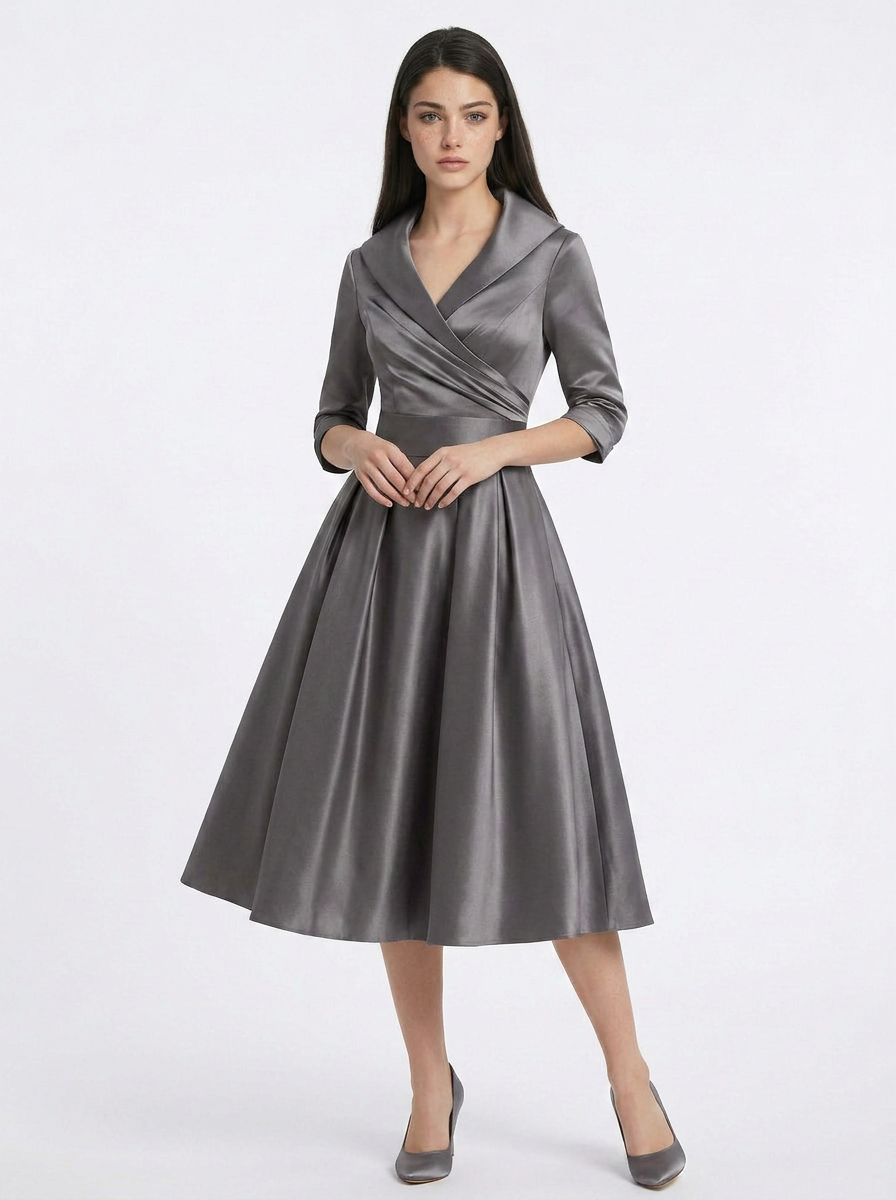 Sophia | Midi Dress with Collar and Pockets