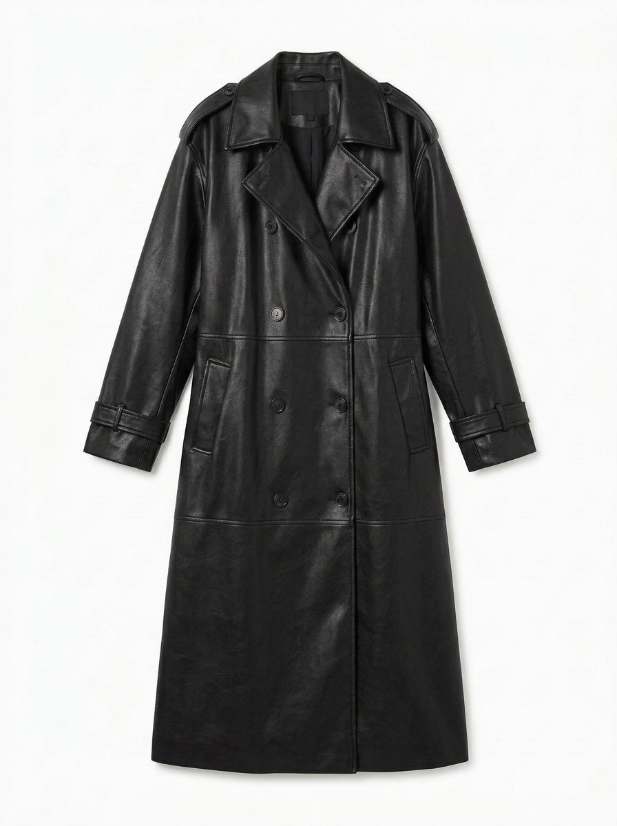 Sophie | Women's Faux Leather Long Coat