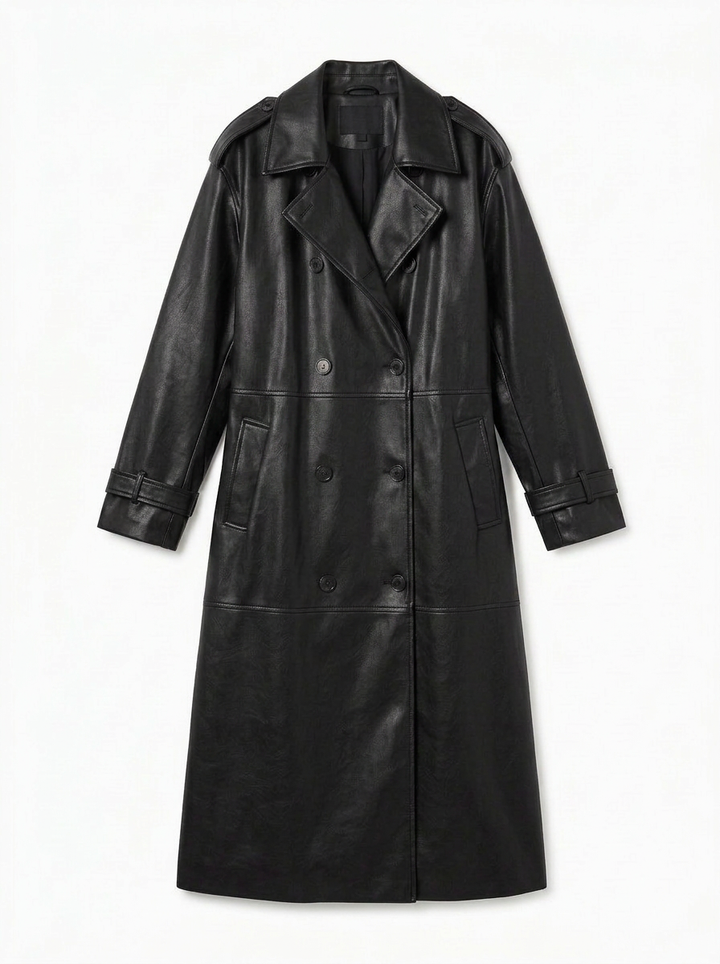 Sophie | Women's Faux Leather Long Coat