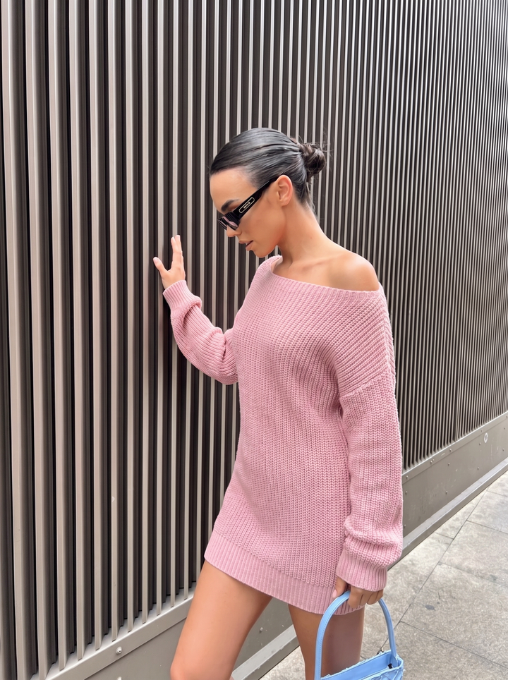 Sophie | Women's Knit Dress with Off Shoulder & Long Sleeve Mini