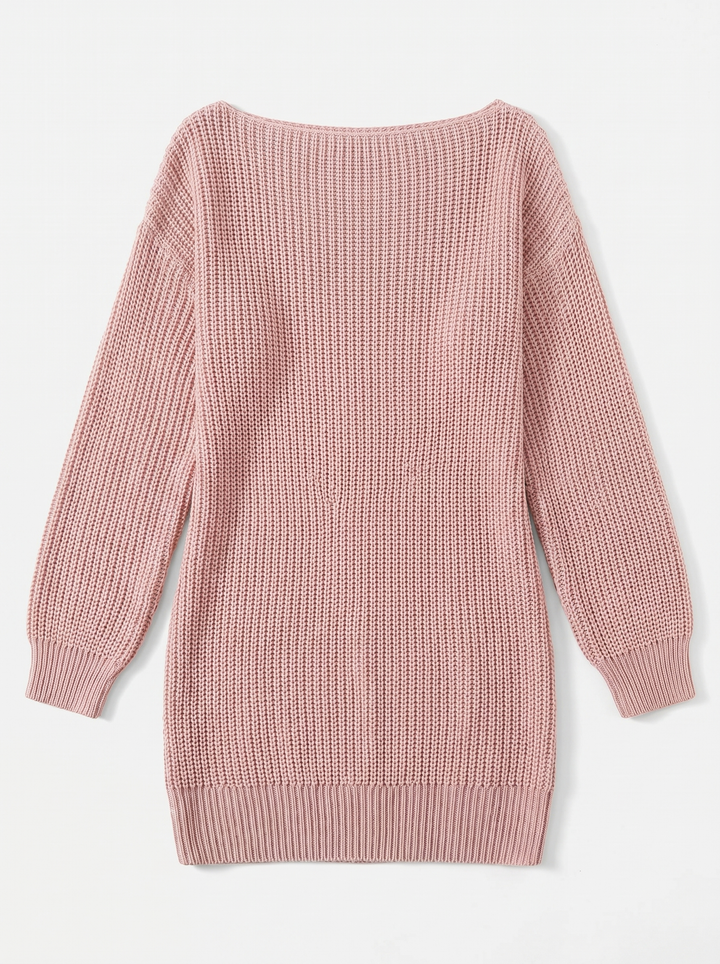 Sophie | Women's Knit Dress with Off Shoulder & Long Sleeve Mini