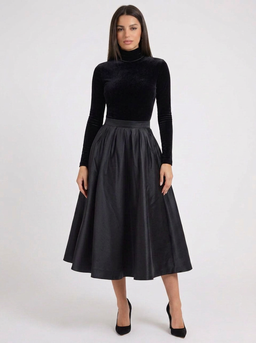 Sophie | Women's Velvet Turtleneck Winter Midi Dress