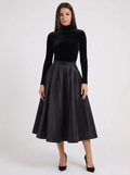 Sophie | Women's Velvet Turtleneck Winter Midi Dress