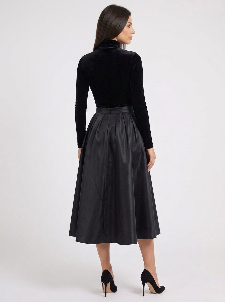 Sophie | Women's Velvet Turtleneck Winter Midi Dress