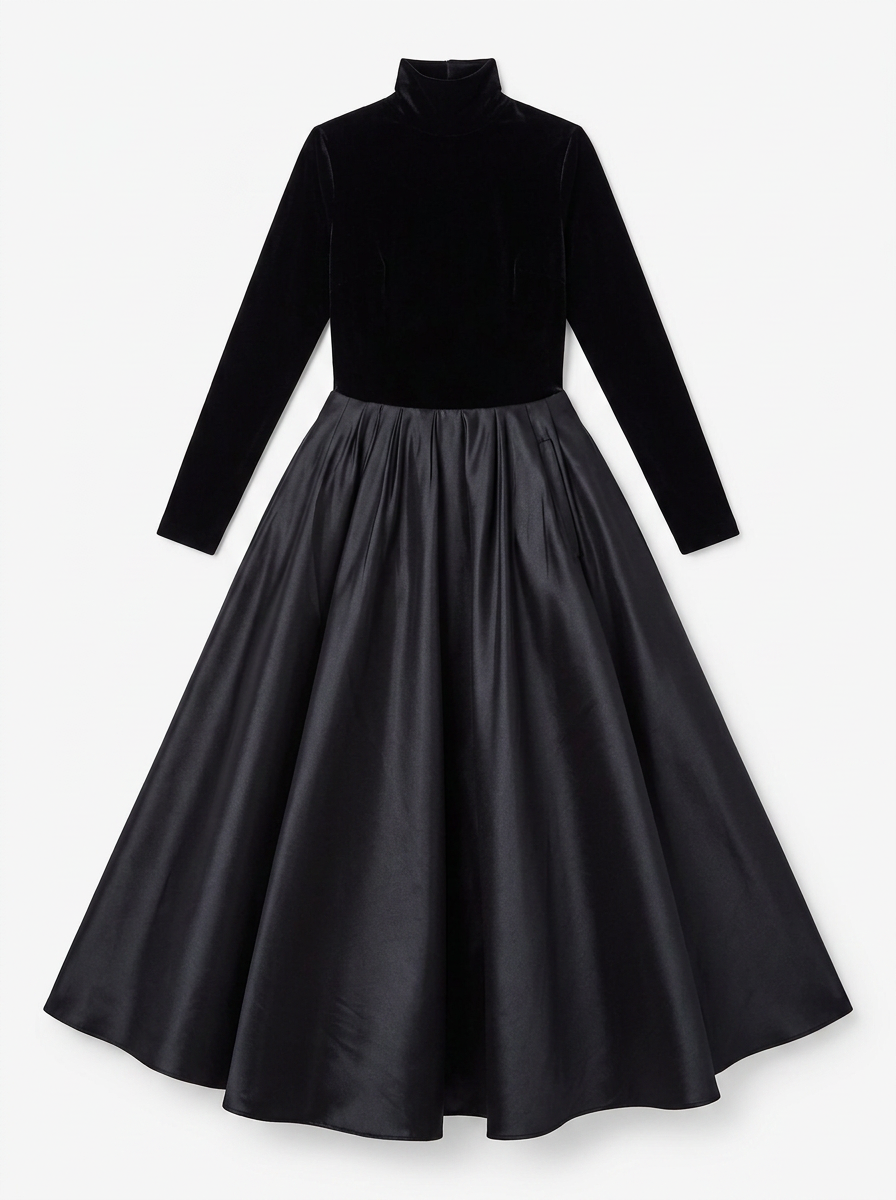 Sophie | Women's Velvet Turtleneck Winter Midi Dress