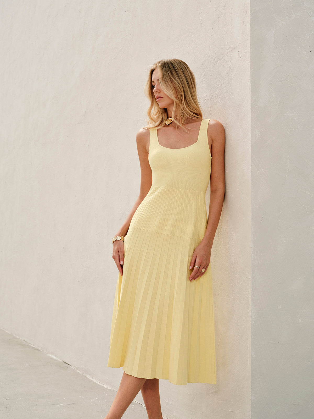Square Neck Sleeveless Dress | Amara