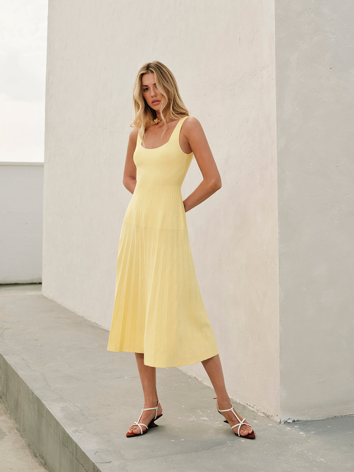 Square Neck Sleeveless Dress | Amara