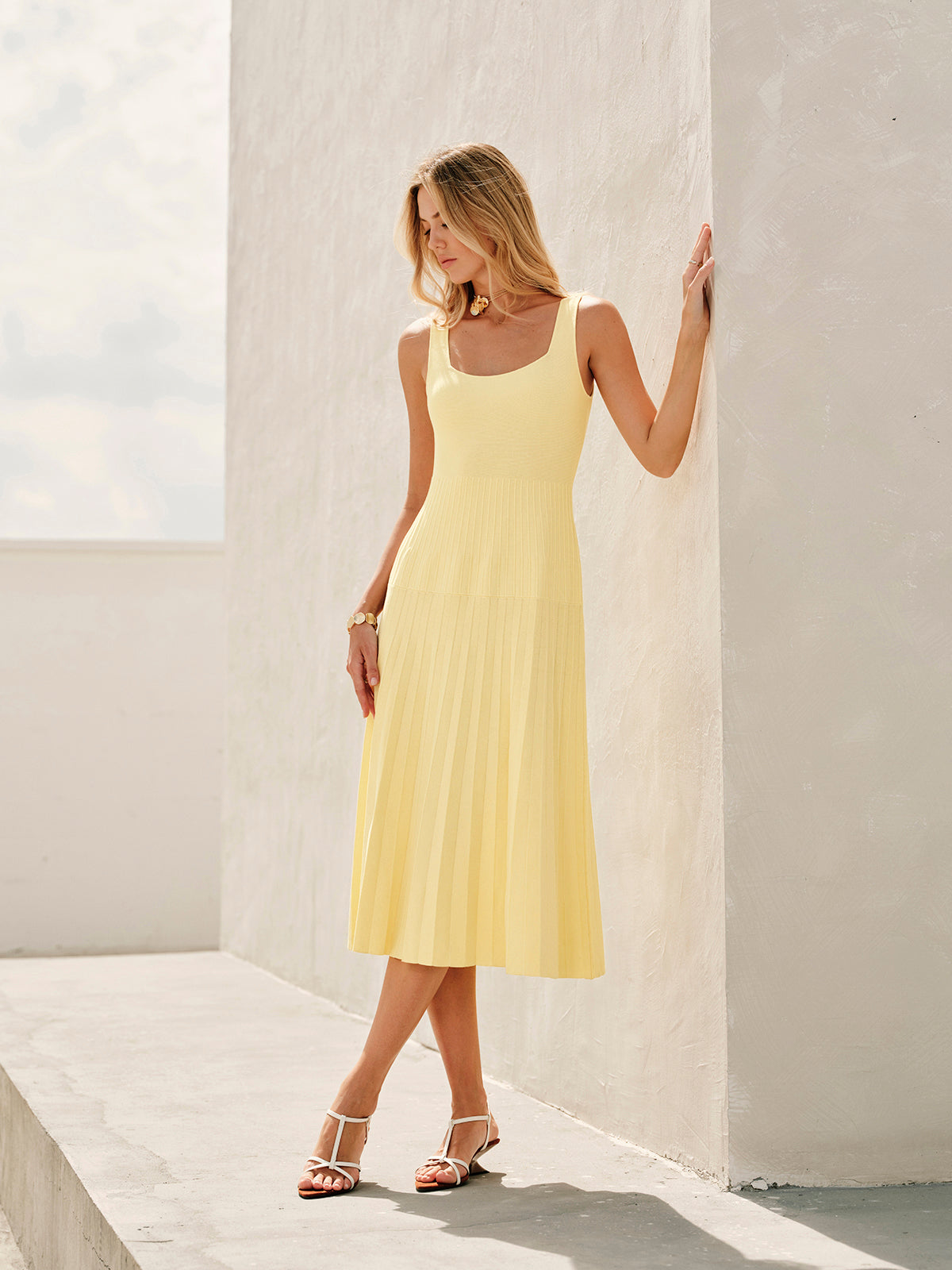 Square Neck Sleeveless Dress | Amara
