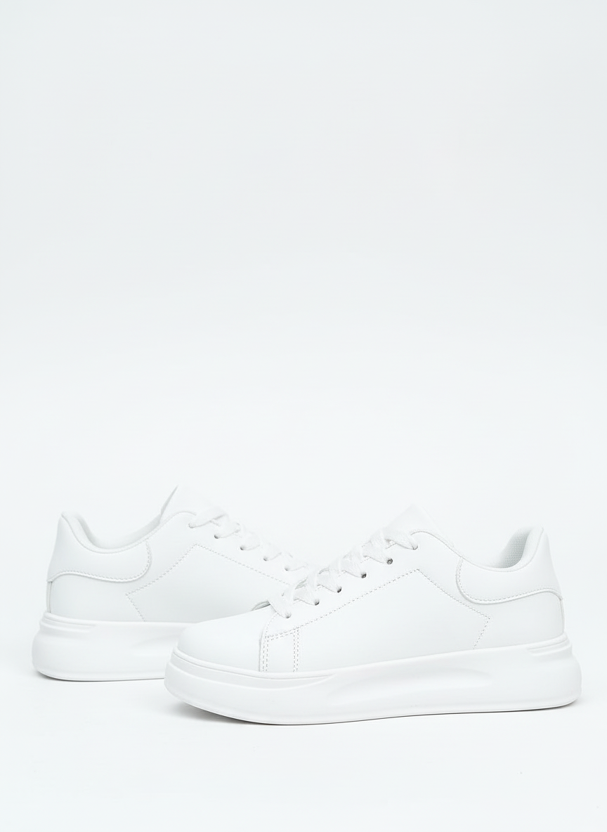 Stella | Women's White Lace Up Platform Sole Low Top Sneaker 3
