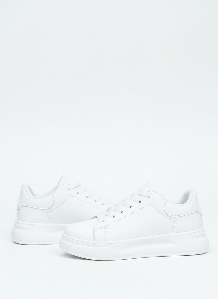 Stella | Women's White Lace Up Platform Sole Low Top Sneaker 3
