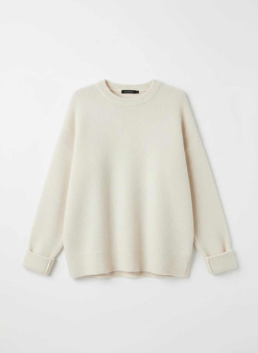 Suki | Women's Oversized Drop Shoulder Crew Neck Knit Sweater 3