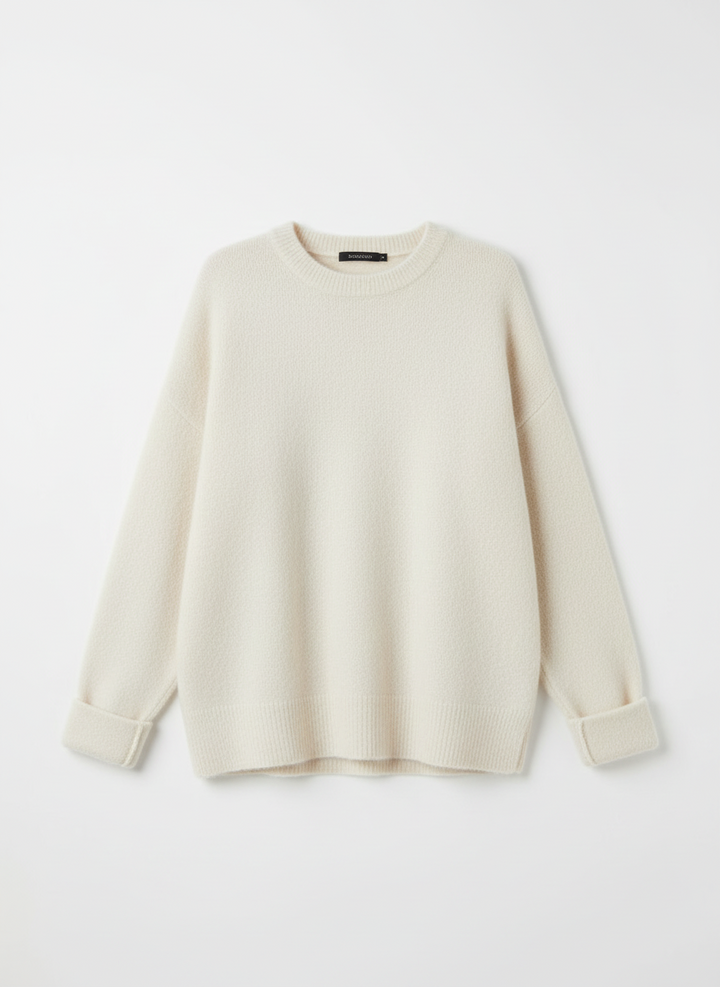 Suki | Women's Oversized Drop Shoulder Crew Neck Knit Sweater 3