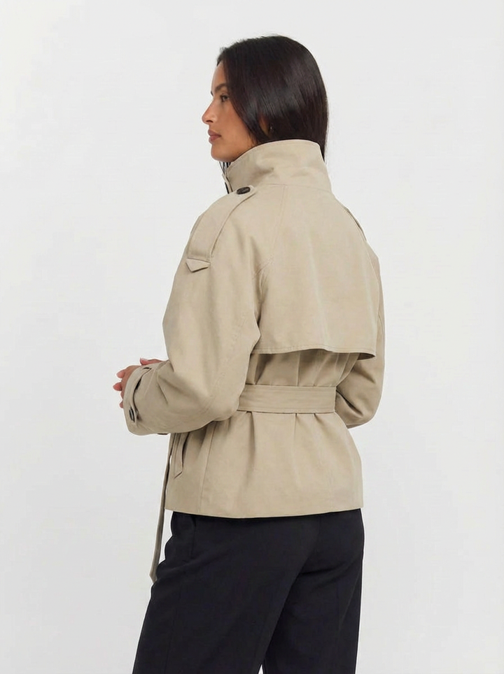 Tamara | Women's Double Breasted Cropped Trench Coat 2