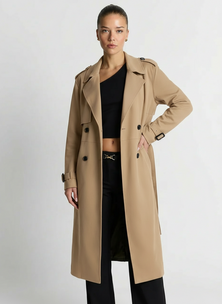 Tara | Women's Longline Double Breasted Belted Trench Coat
